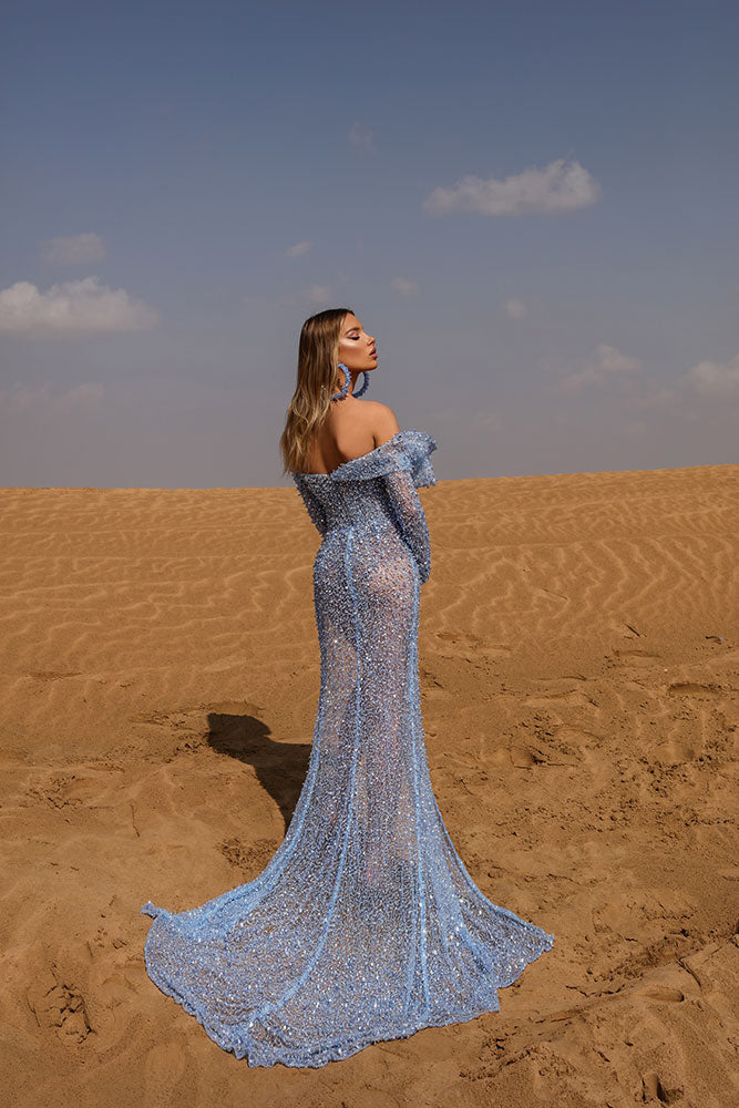 ALBINA DYLA DESERTE BLUE CORSET DRESS ALBINA DYLA DESERTE BLUE CORSET DRESS