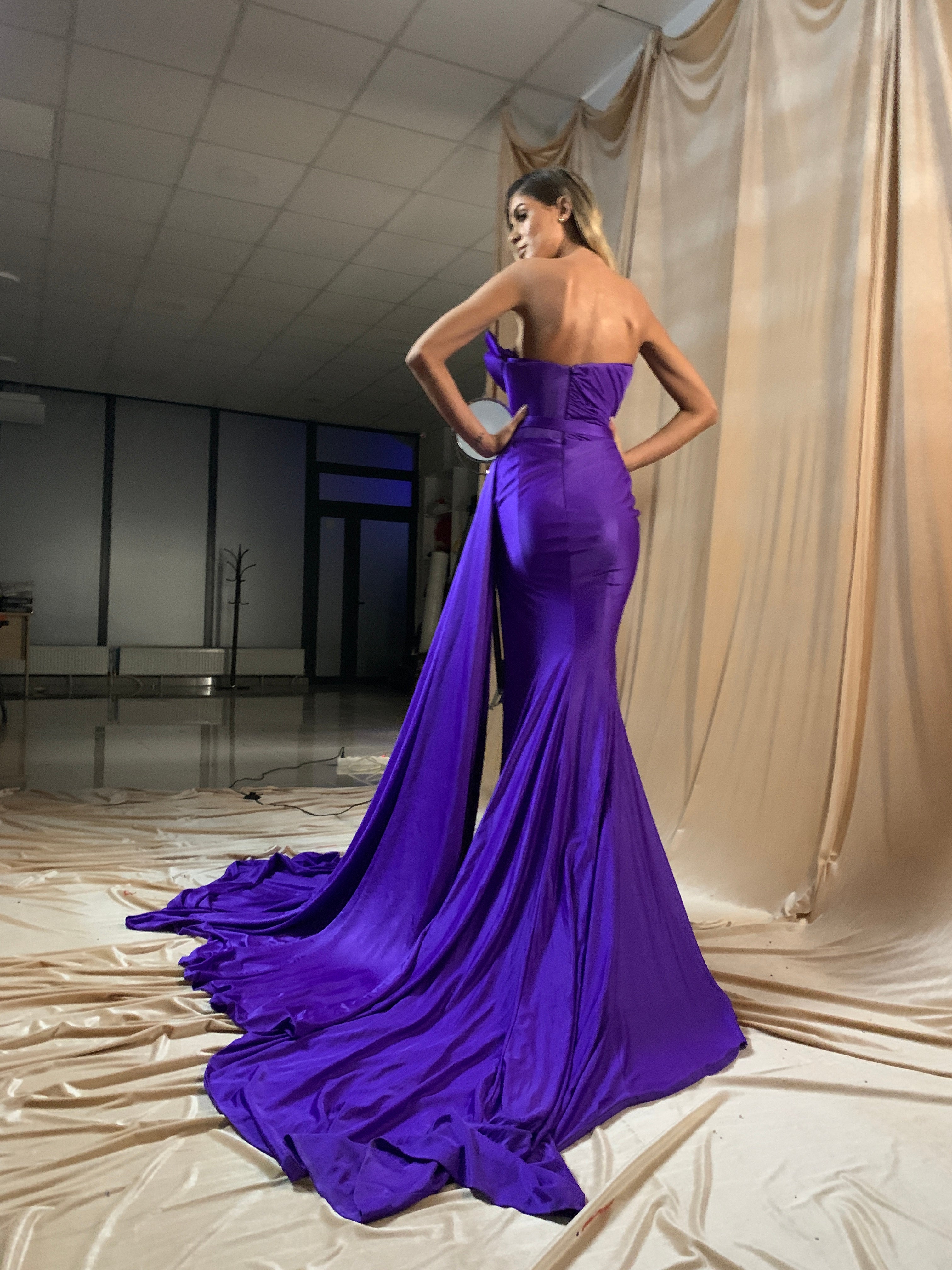Amarra 88509 Long Fitted Backless Corset Prom Dress Embellished Evening  Gown V Neck