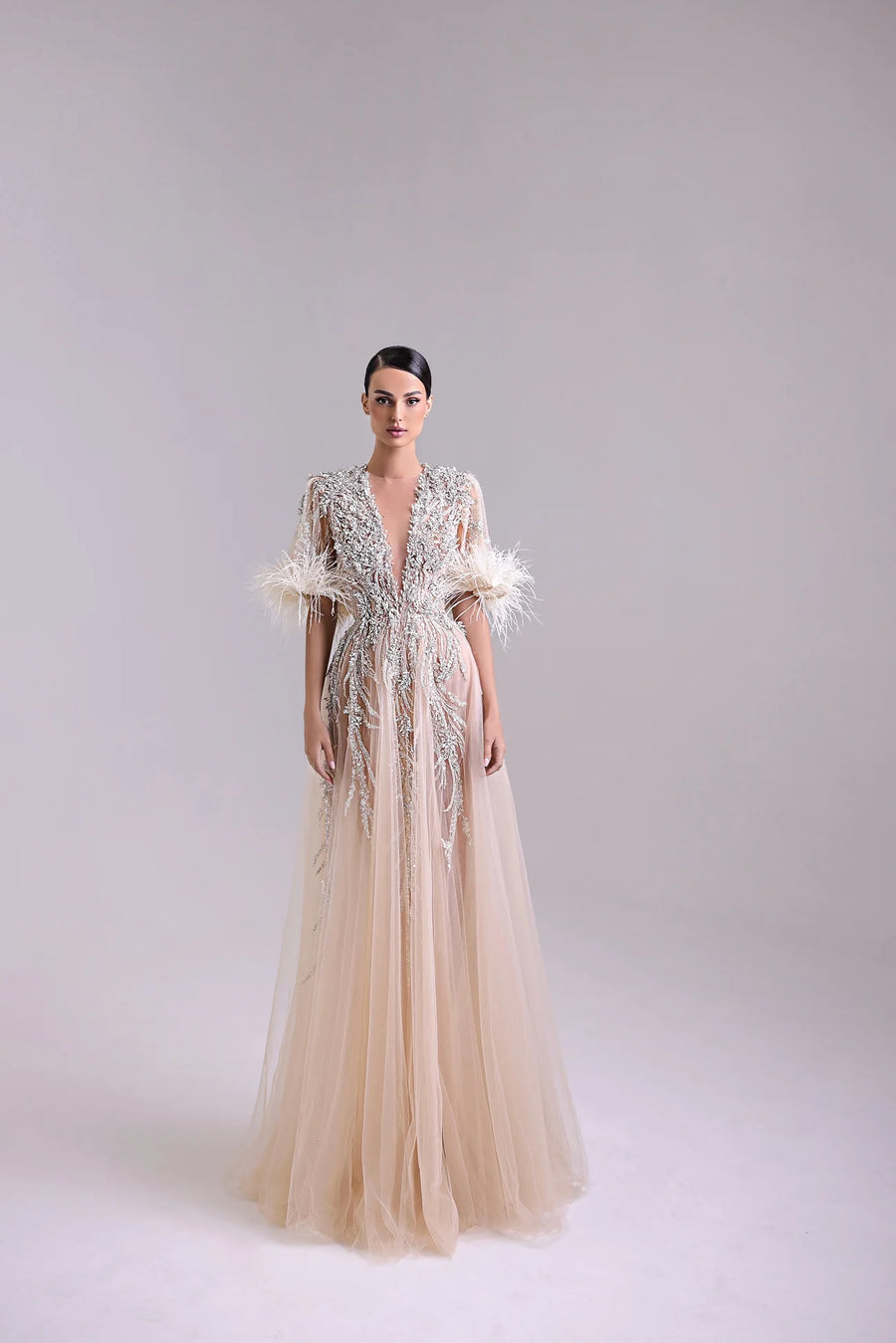 OPHELIA BEADED A LINE GOWN