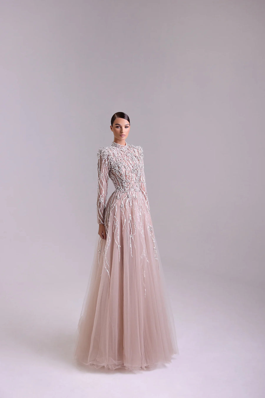 STELLAR BEADED A LINE GOWN