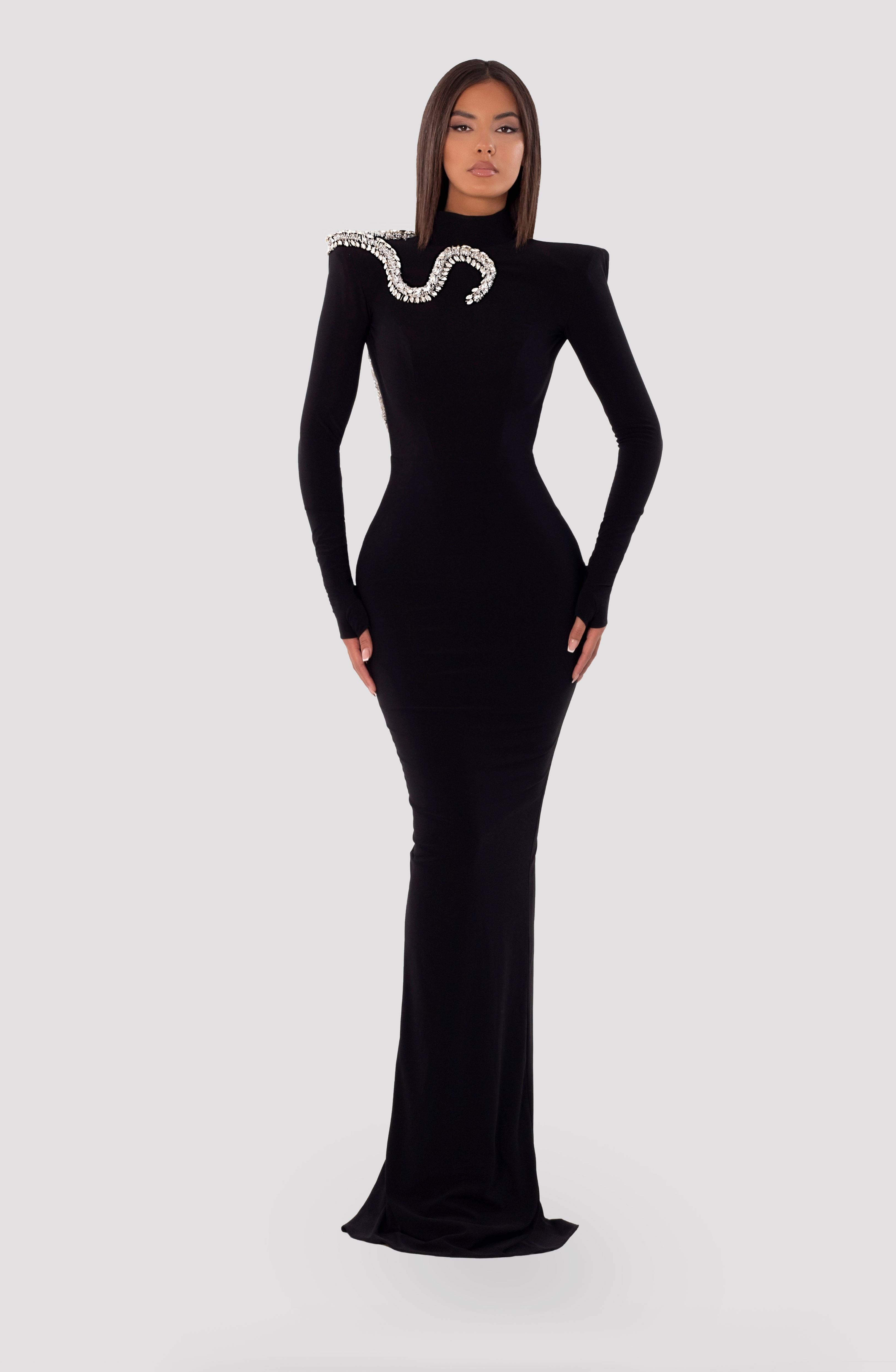 DIAMOND SNAKE CLOSED BACK DRESS
