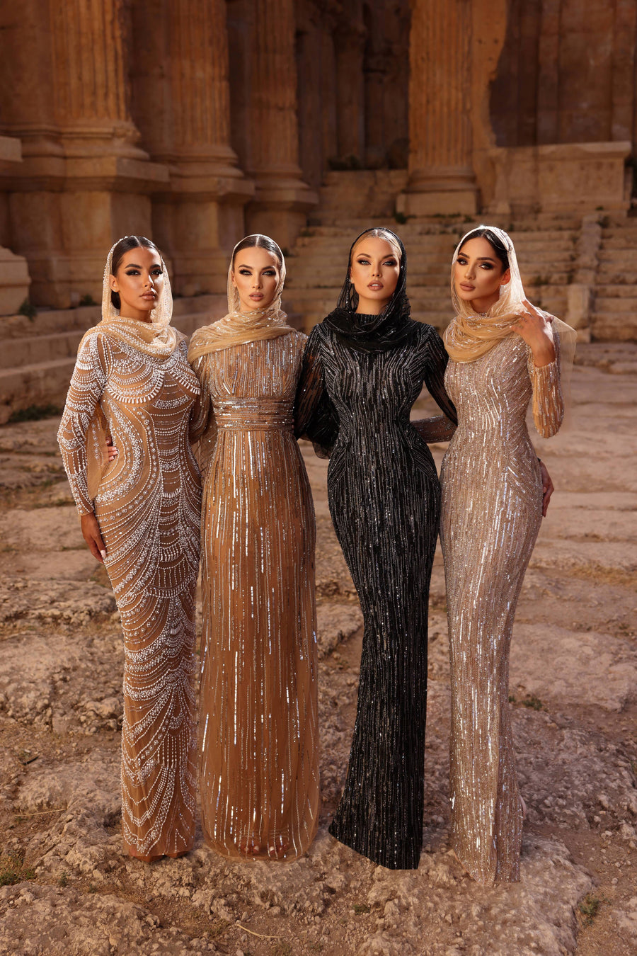 FATIMA K FARAH EMBELLISHED LONG SLEEVE GOWN FATIMA K FARAH EMBELLISHED LONG SLEEVE GOWN