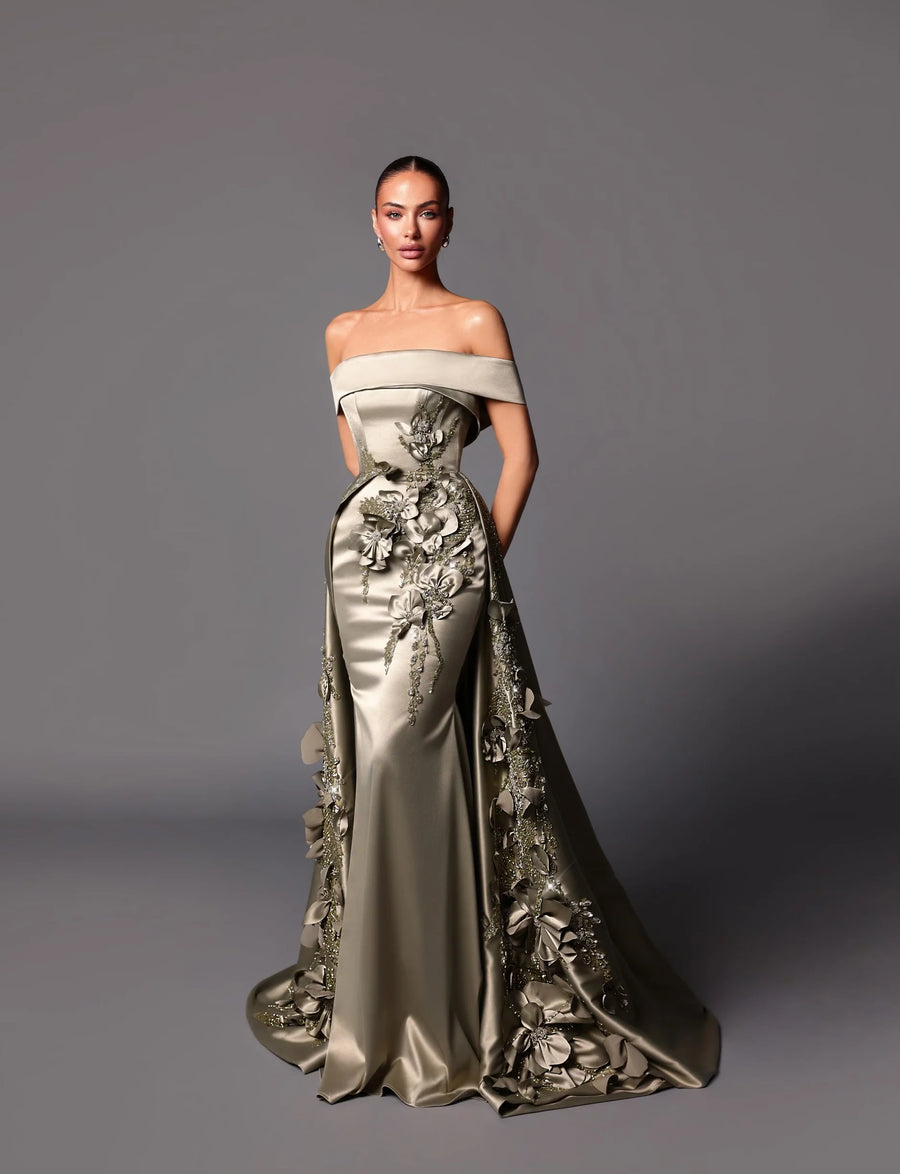 INESZ GOWN WITH BEADED OVERSKIRT