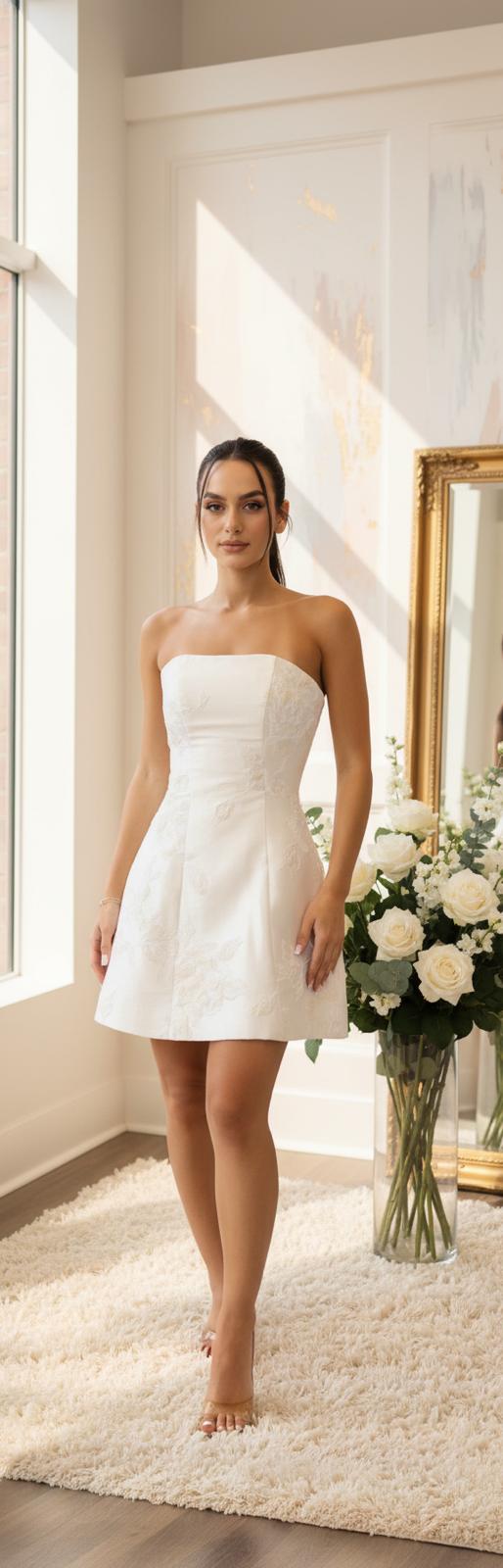 FRENCH BROCADE TULIP MINI DRESS