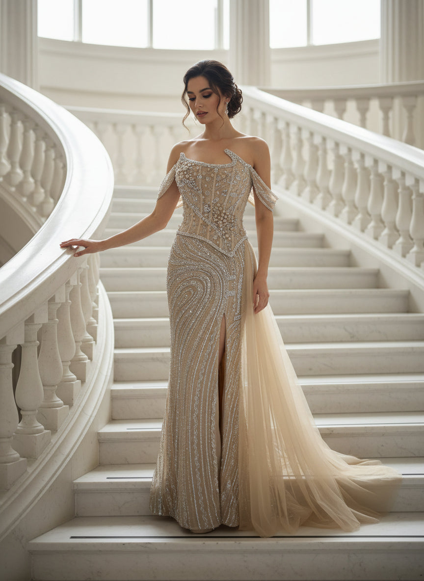 INVERTED CORSET WITH DROPPED SLEEVES