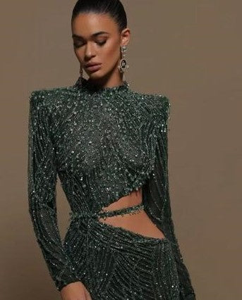 ROSALIEE BEADED CUT OUT GOWN
