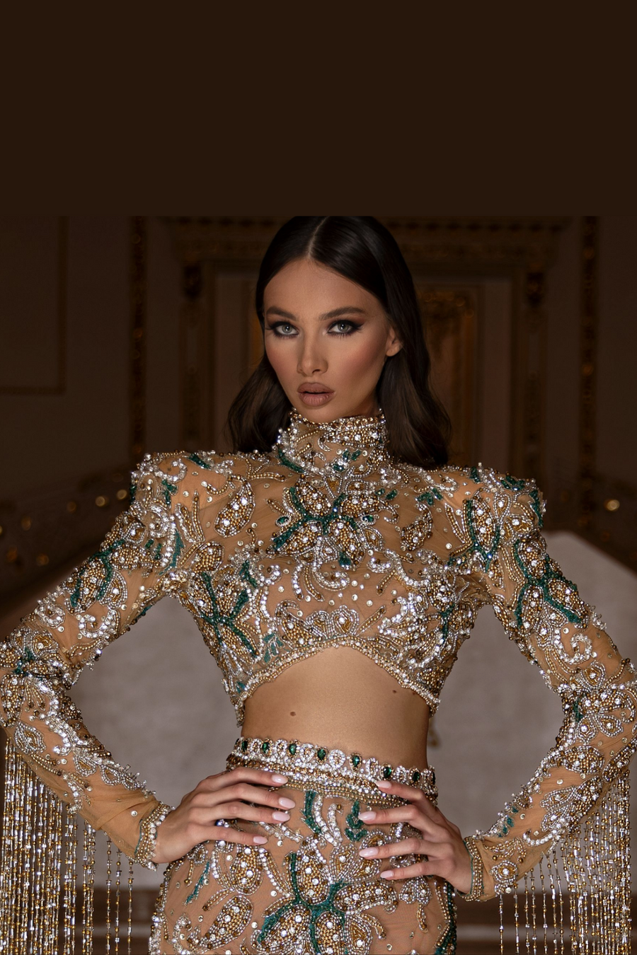 Embellished two piece dress online