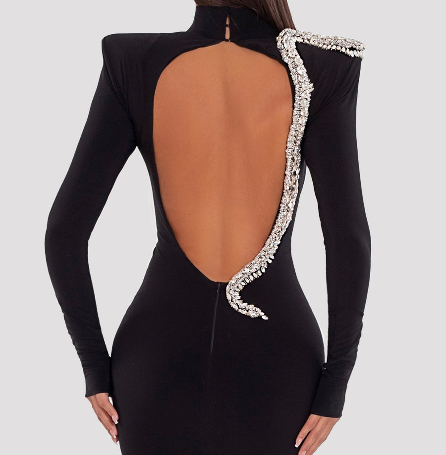 DIAMOND SNAKE OPEN BACK DRESS DIAMOND SNAKE OPEN BACK DRESS