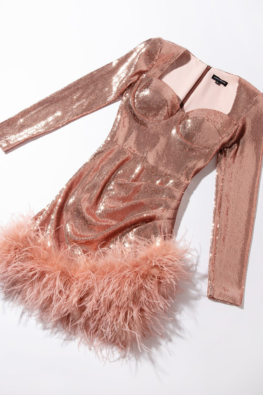 nadine merabi pink feather dress Summer '22 So Far