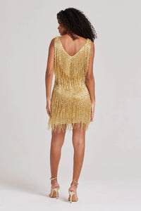 nadine merabi gold fringe dress NADINE MERABI | Dresses | Gold Beaded Fringe Cocktail Dress