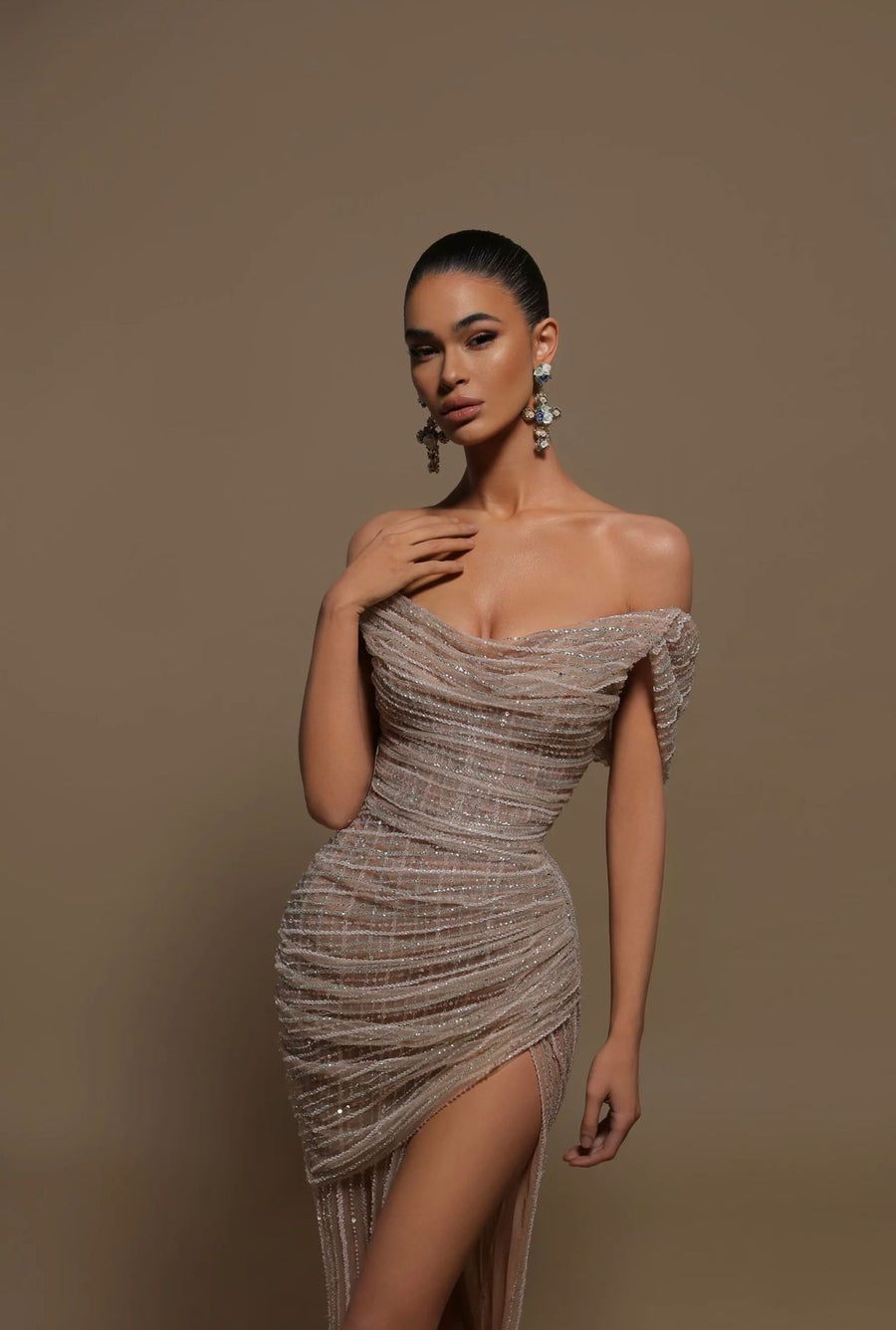 BLISSE DRAPED CORSET GOWN