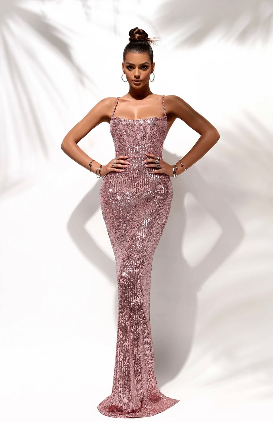 SPARKLE OPEN BACK LONG GOWN